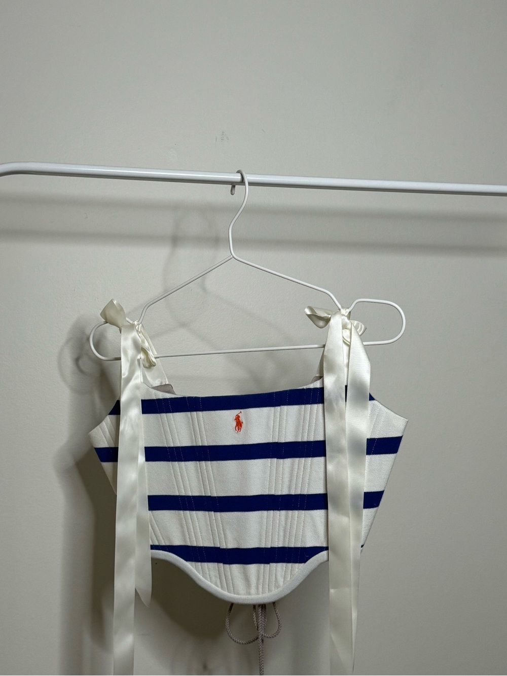 Handmade Upcycled Polo Ralph Lauren Striped Corset Top - Picture 2 of 5